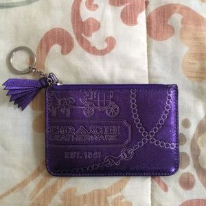Coach Purple Mini Keychain Wallet